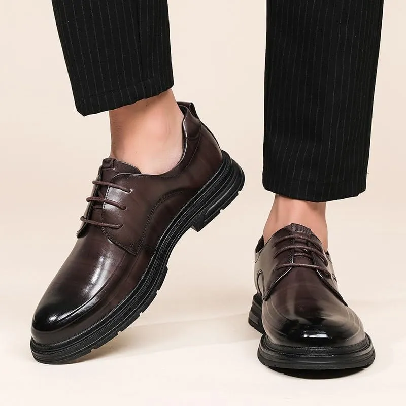 Men's Casual Genuine Leather Lace Up Flats Hand-Sewed Walking Driving Loafers Shoes Mens Oxford Shoes