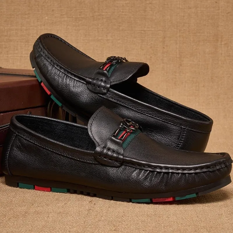 Men's Casual Loafers Patent Leather Formal Oxford Slip On Dress Shoes Lightweight Retro Casual Flats Loafers for Daily Walking Business Shoes