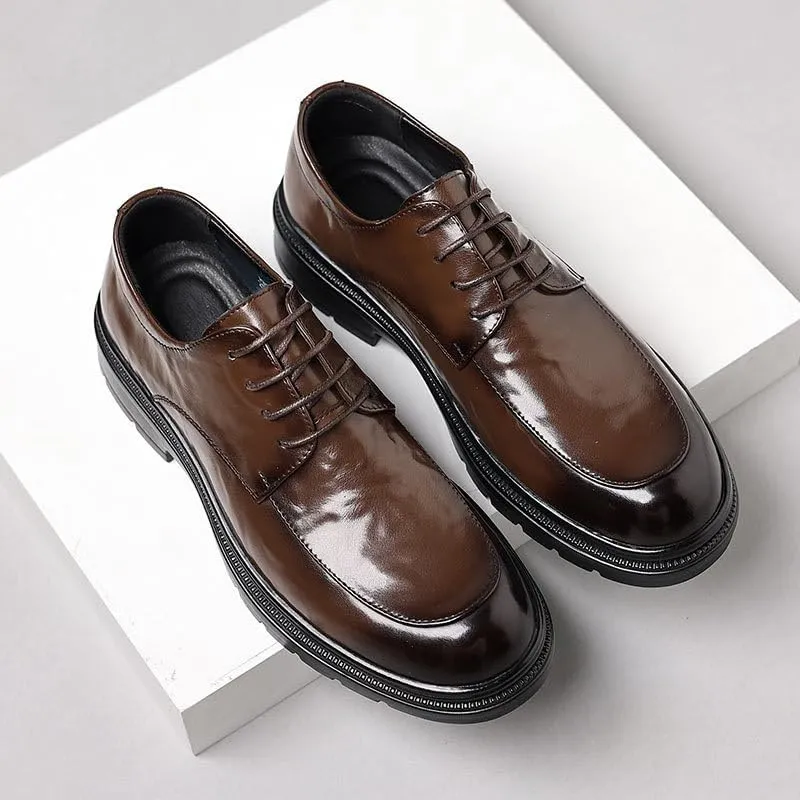 Men's Derby Shoes Mens Comfortable Formal Business Oxfords Premium Leather Dress Shoes for All-Day Office