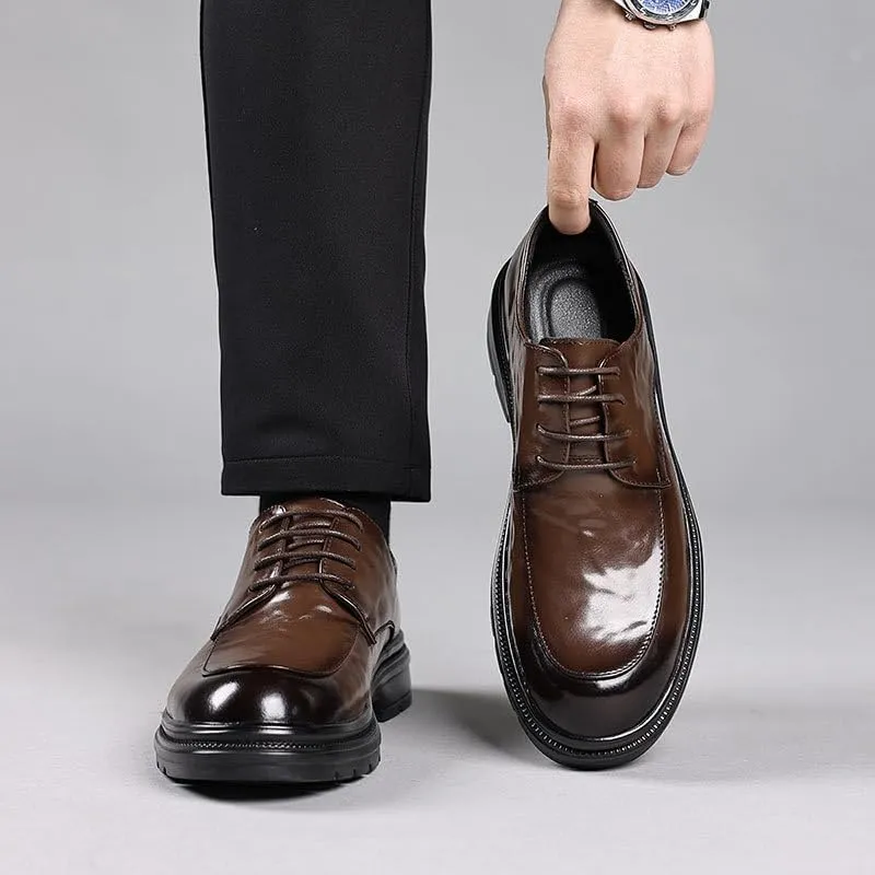 Men's Derby Shoes Mens Comfortable Formal Business Oxfords Premium Leather Dress Shoes for All-Day Office