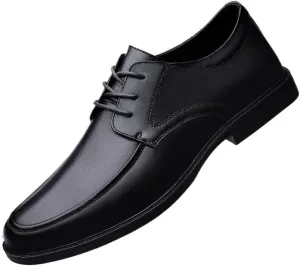 Mens Dress Oxford Formal Shoes Fashion Lace Up Comfort Orthopedic Plain Toe Pu Leather Non Slip Anti-Slip Wedding