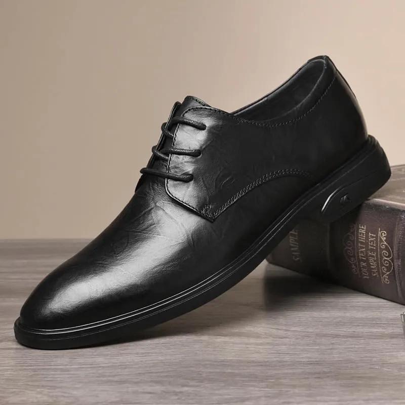 Mens Dress Oxford Formal Shoes Fashion Lace Up Party Breathable Pu Leather Party Non Slip Rubber Sole Low Top Shoe