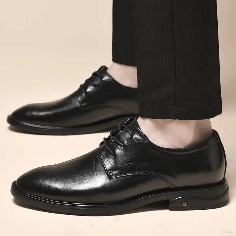 Mens Dress Oxford Formal Shoes Fashion Lace Up Party Breathable Pu Leather Party Non Slip Rubber Sole Low Top Shoe
