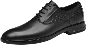 Men's Dress Oxford Formal Shoes Lace Up Outdoor Plain Toe French Leather Non Slip Low Top Anti-Slip Outdoor