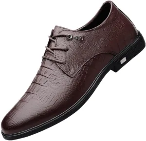 Men's Dress Oxford Formal Shoes Lace Up Prom Breathable Vegan Leather Party Block Heel Shoe