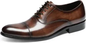 Men's Dress Shoes - Cap Toe Oxford in Genuine Leather | Classic Formal Shoes for Business & Weddings