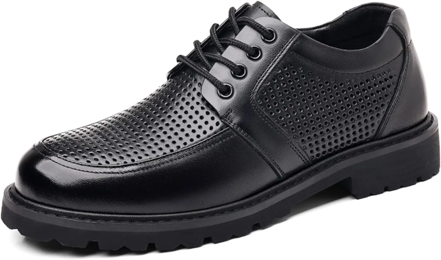 Men's Dress Shoes Casual Comfort Walking Business Shoes Mid Chunky Heels Formal Tuxedo Shoes for Men(11)