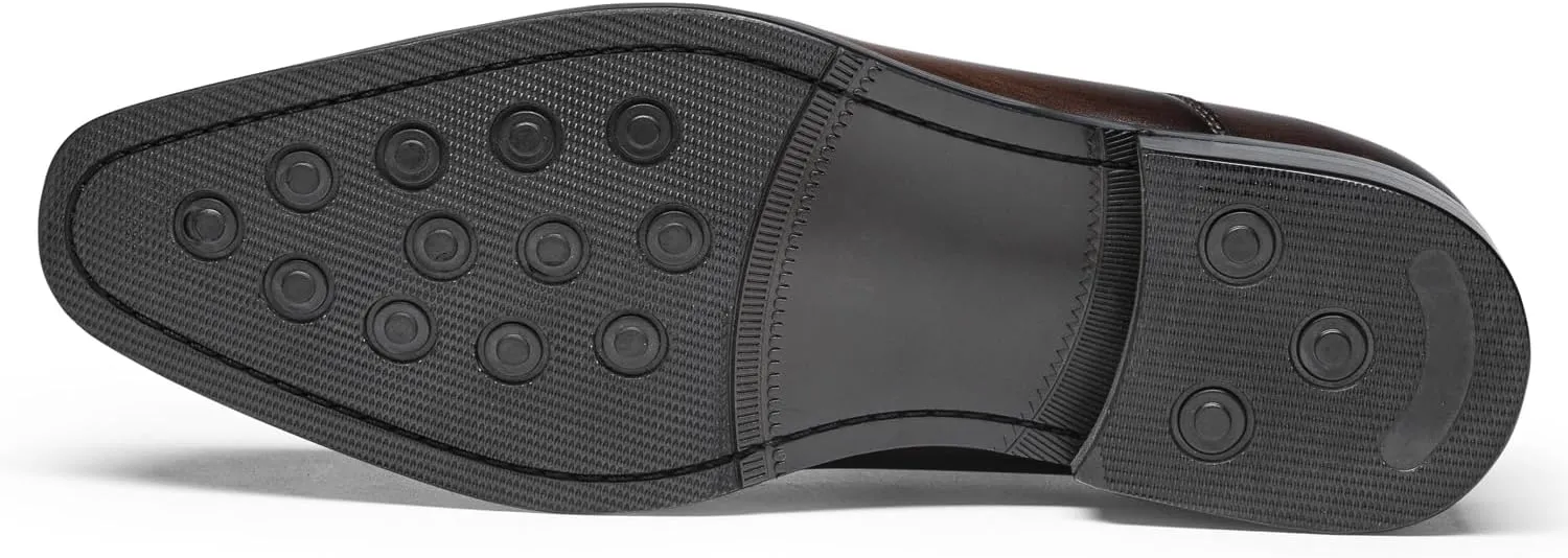 Mens Dress Shoes - Genuine Leather Cap Toe Oxfords | Classic Formal Shoes for Business & Weddings