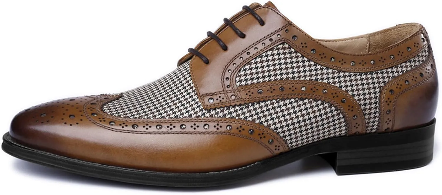 Men's Dress Shoes Lace-up Brogues Derbys Oxford Formal Shoes for Men Wedding Business Office
