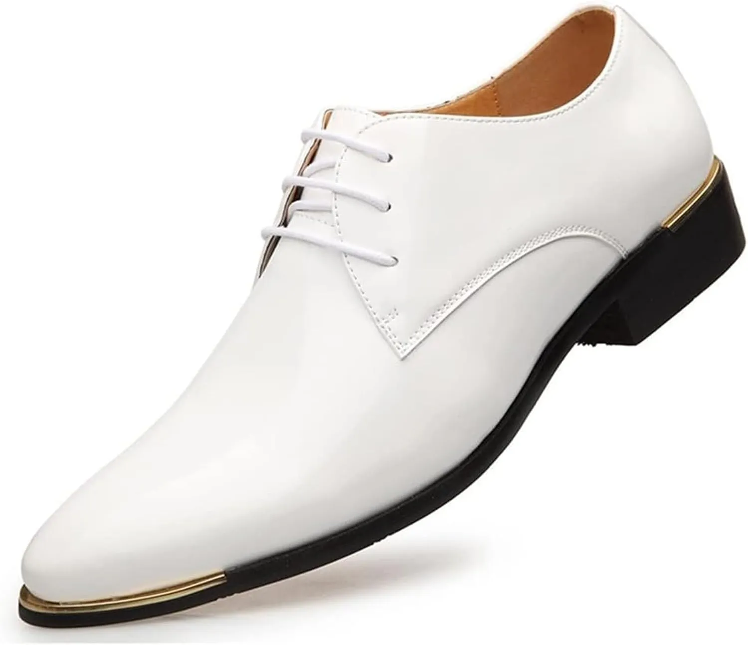 Men's Dress Shoes Men's Patent Leather Wingtip Carving Brogue Dress Shoes Fashion Classic Cap Toe Lace Up Low Top Oxfords Shoes Casual Business Formal Shoes