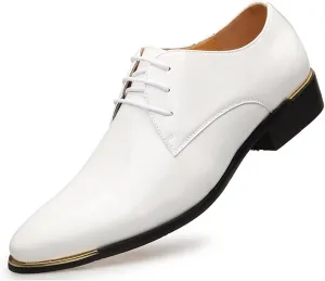 Men's Dress Shoes Men's Patent Leather Wingtip Carving Brogue Dress Shoes Fashion Classic Cap Toe Lace Up Low Top Oxfords Shoes Casual Business Formal Shoes