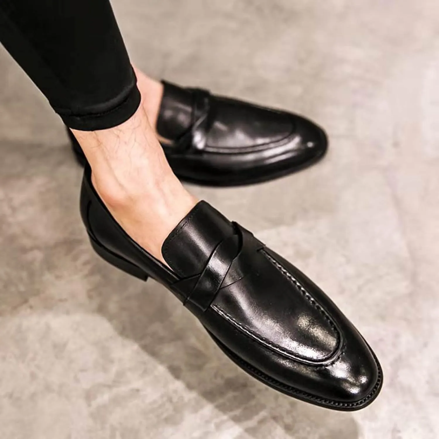 Men's Dress Shoes Size 13 Mens Shoes Classic Business Leather Shoes Fashion Casual Solid Color Set Brown Dress Shoes
