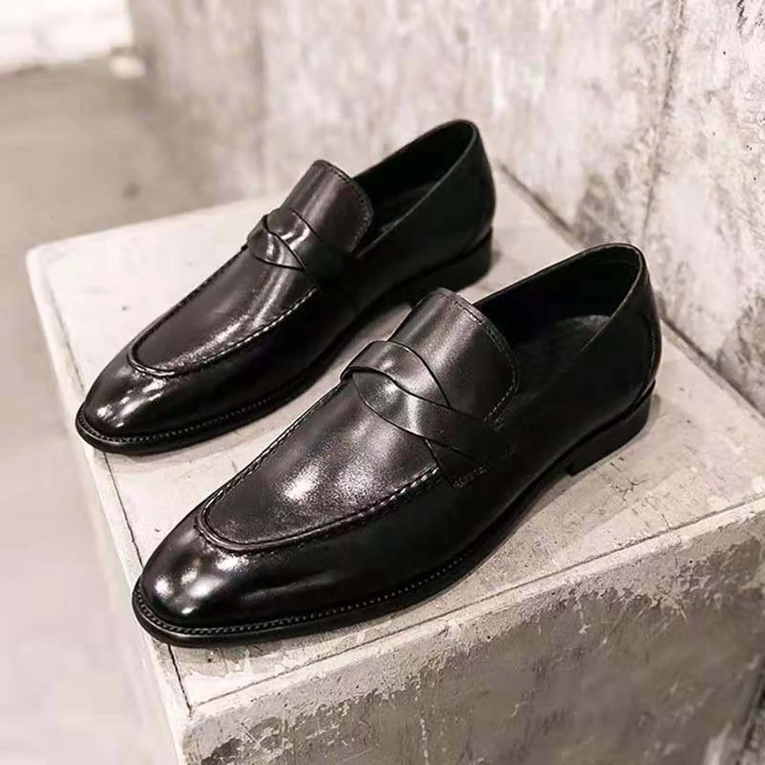 Men's Dress Shoes Size 13 Mens Shoes Classic Business Leather Shoes Fashion Casual Solid Color Set Brown Dress Shoes
