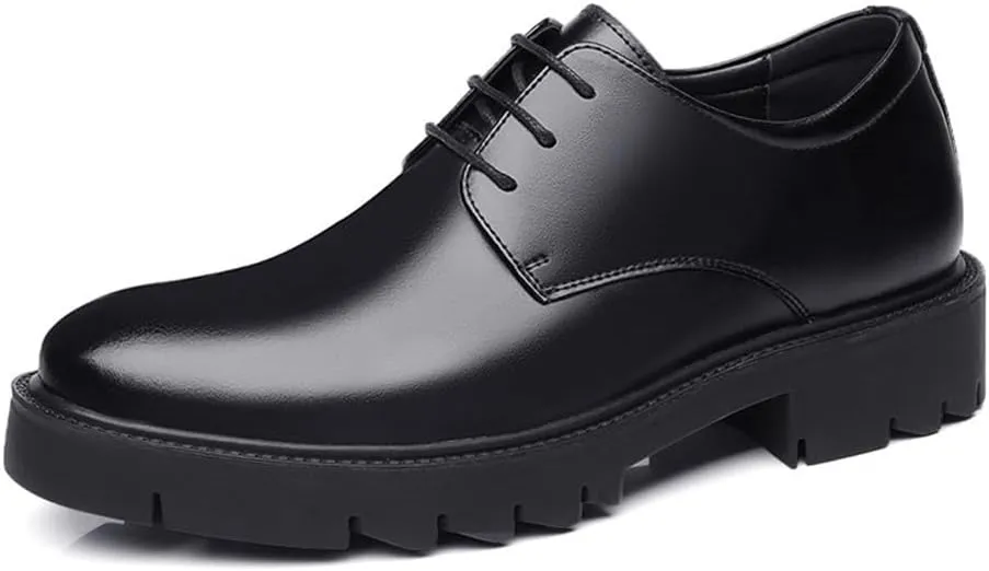 Mens Elevator Shoes Height Increasing Dress Shoes Business Formal Shoes Low Top Oxford Shoes British Style Leather Shoes All Season Shoes Men Hidden Heel Shoes(9)