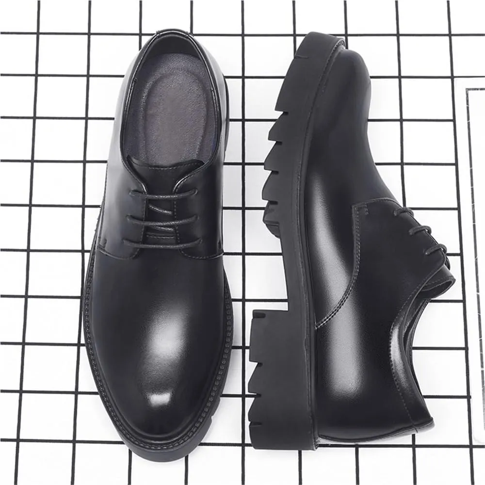 Mens Elevator Shoes Height Increasing Dress Shoes Business Formal Shoes Low Top Oxford Shoes British Style Leather Shoes All Season Shoes Men Hidden Heel Shoes(9)