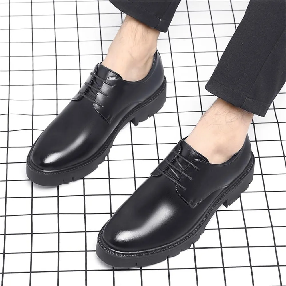 Mens Elevator Shoes Height Increasing Dress Shoes Business Formal Shoes Low Top Oxford Shoes British Style Leather Shoes All Season Shoes Men Hidden Heel Shoes(9)