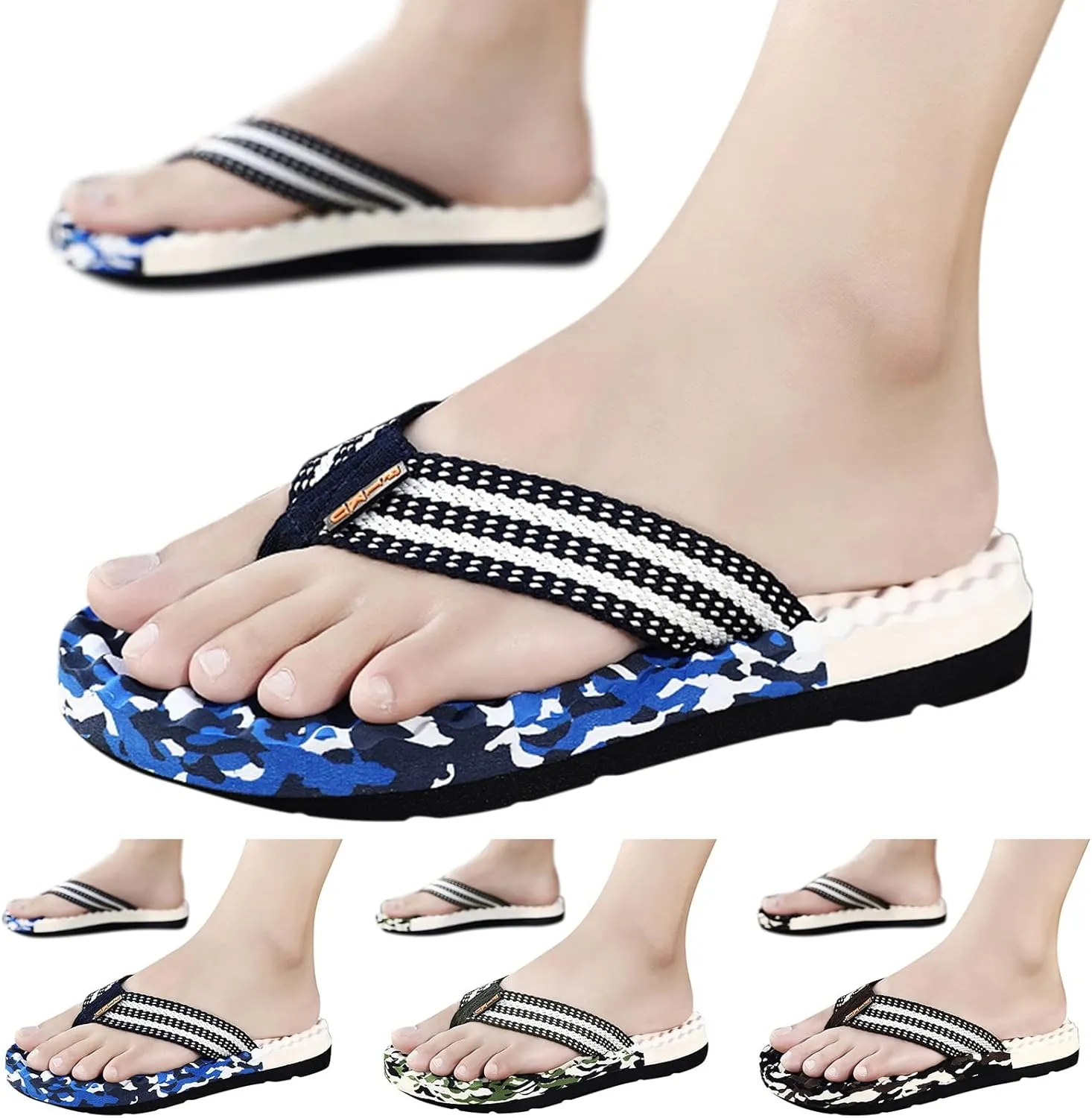 Men's Flip Flops Comfortable Open Toe Summer Beach Leather Thong Sandals Mens Leather Sandals Mens Flip Flops