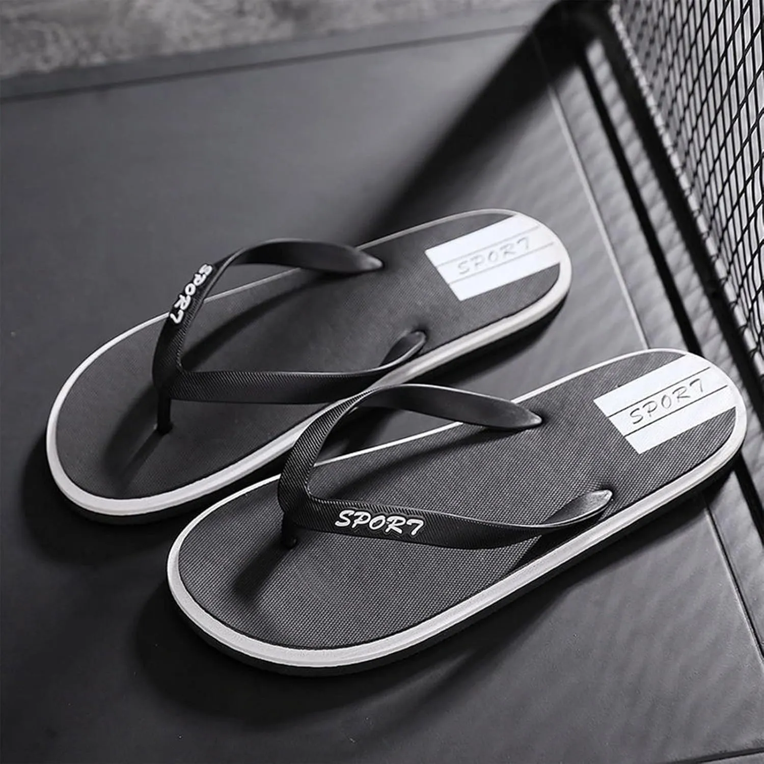 Mens Flip Flops Thong Sandals Indoor and Outdoor Flip Flops Men Open Toe Summer Beach Leather Thong Sandals