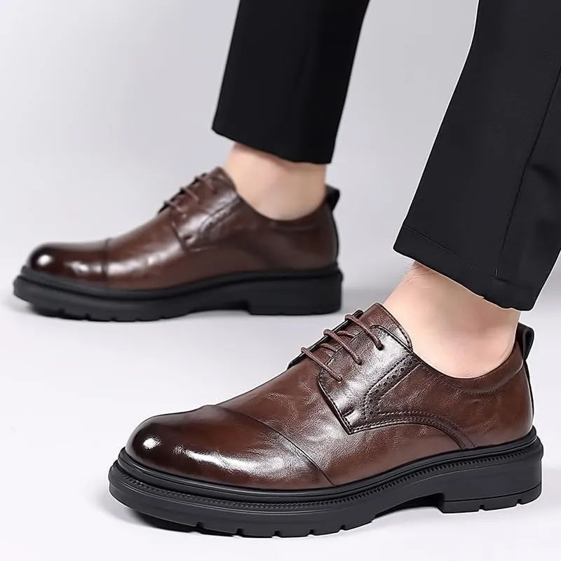 Men's Genuine Leather Dress Shoes Comfort Mens Business Casual Classic Oxfords Shoes