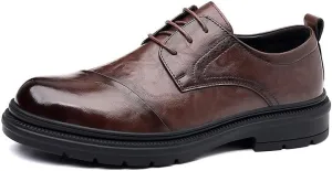Men's Genuine Leather Dress Shoes Comfort Mens Business Casual Classic Oxfords Shoes