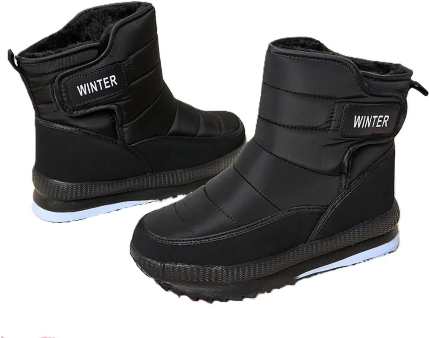 Men's Insulated and Waterproof Snow Boots, Faux Fur Lined Non Slip Casual Outdoor Shoes, Windproof Winter Hiking Shoes