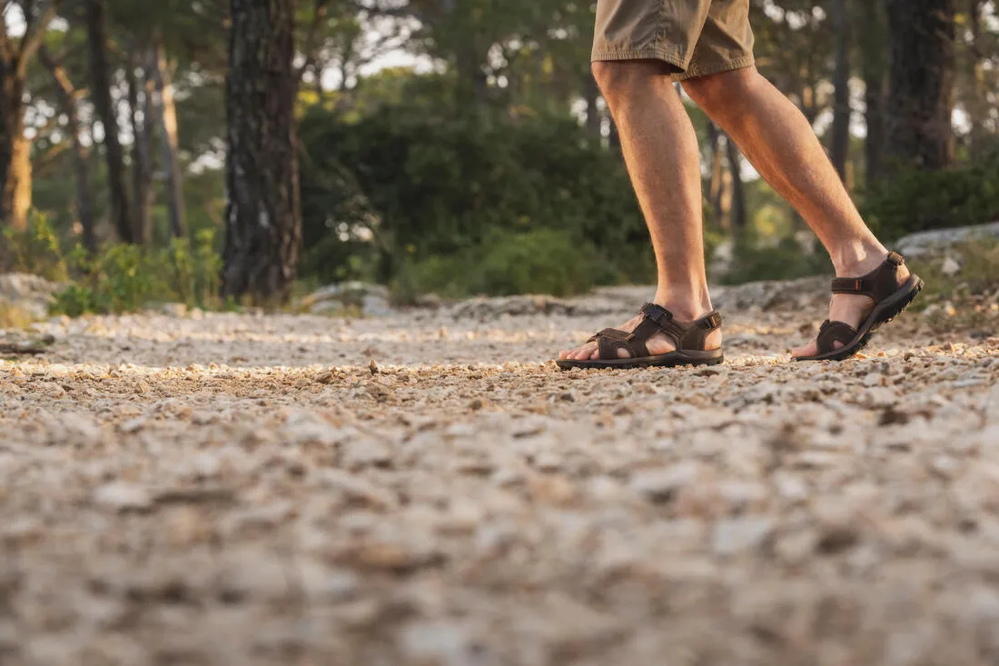 Men's Leather Hiking Sandals NH500