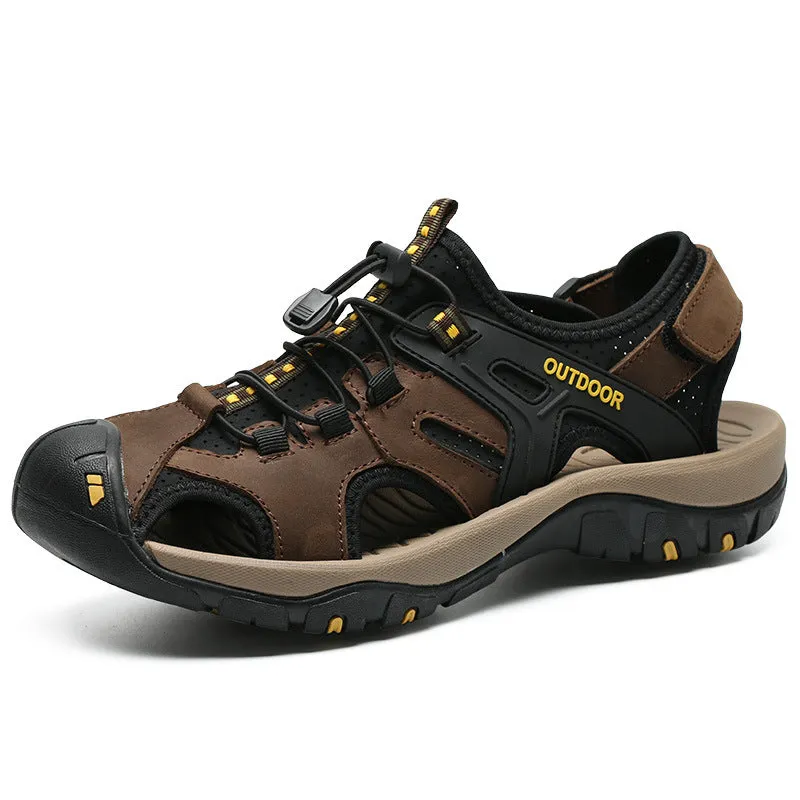 Mens Leather Sandals Hiking Shoes