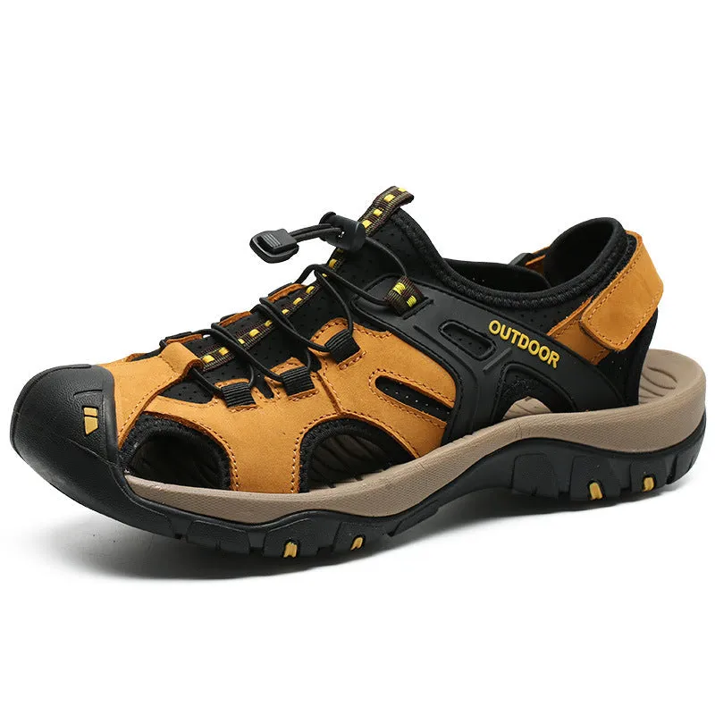 Mens Leather Sandals Hiking Shoes