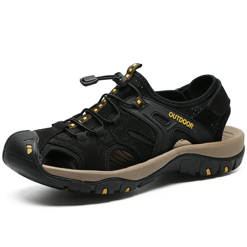 Mens Leather Sandals Hiking Shoes