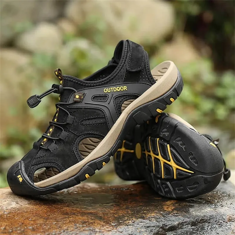 Mens Leather Sandals Hiking Shoes
