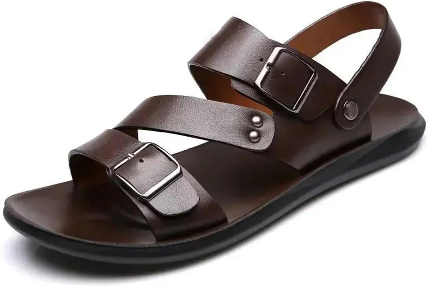 Men's Leather Sandals Slippers Beach For Male Leather Footwear