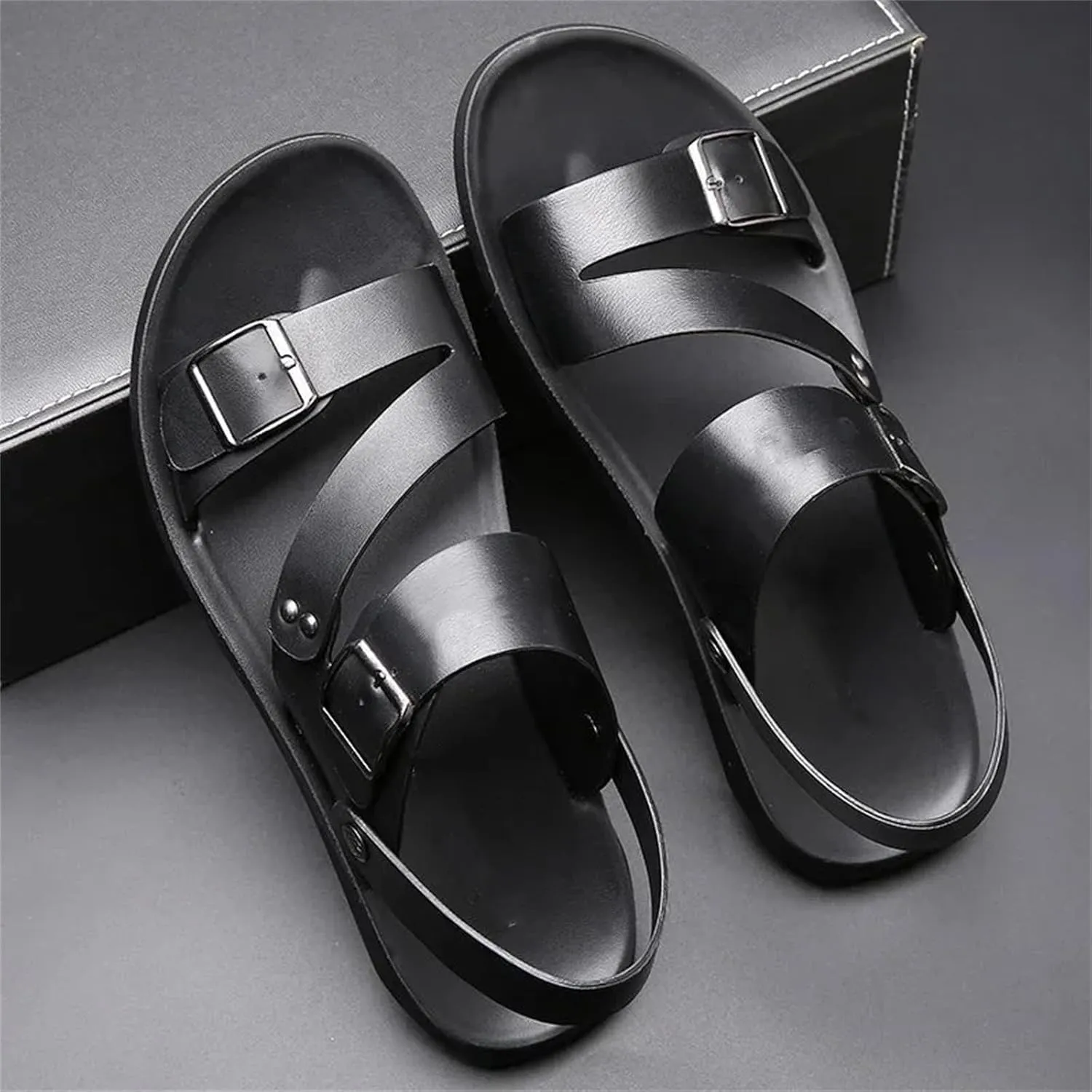 Men's Leather Sandals Slippers Beach For Male Leather Footwear