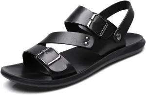 Men's Leather Sandals Slippers Beach For Male Leather Footwear