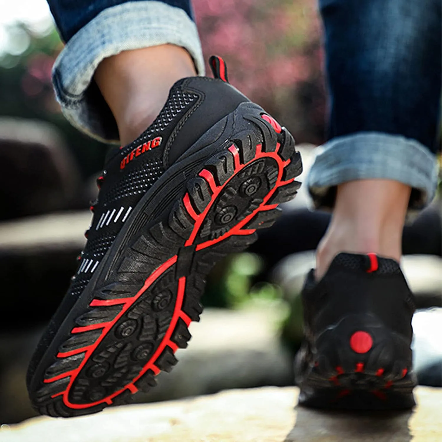 Men's Lightweight Walking Trainers Hiking Trekking Shoes Breathable Low Rise Outdoor Shoes