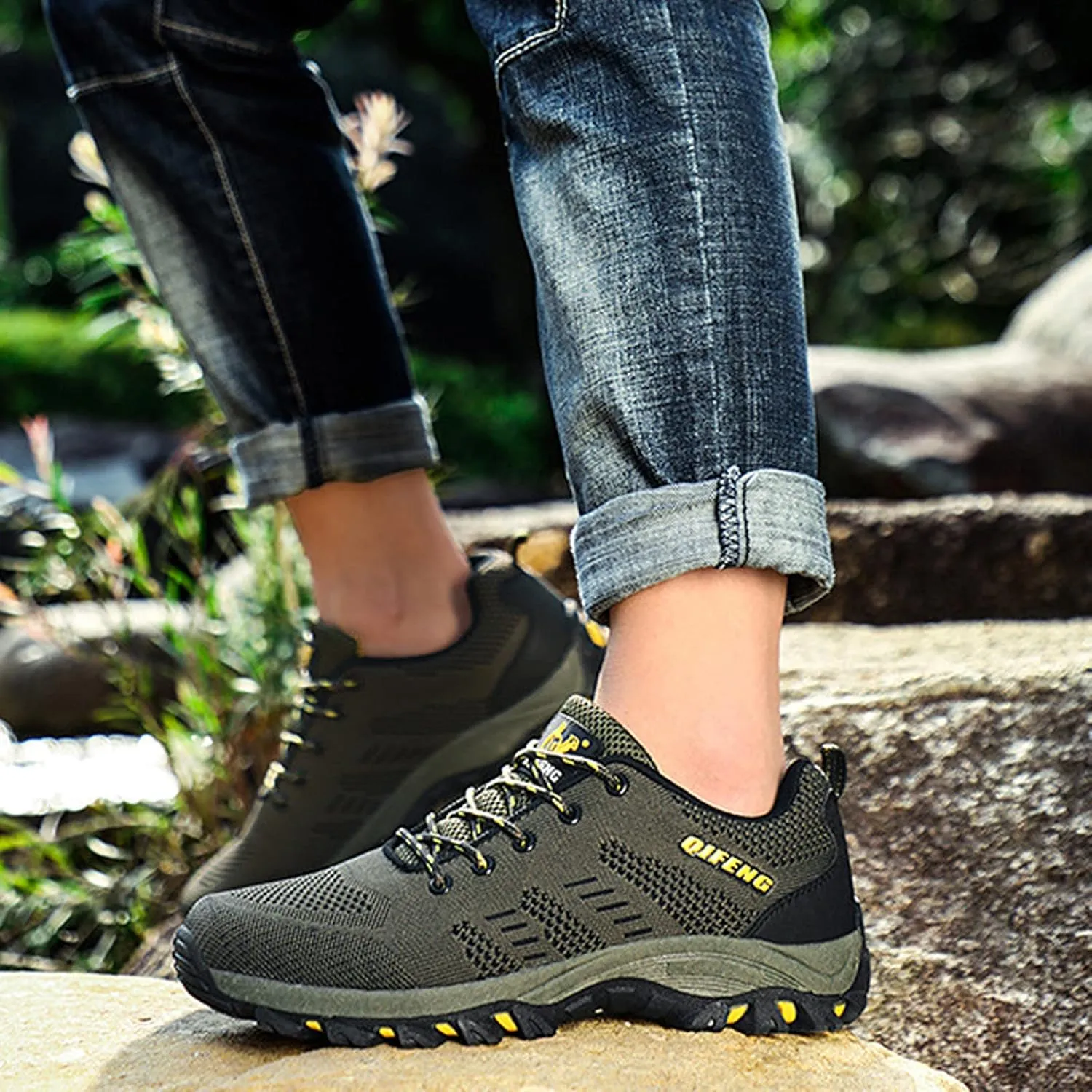 Men's Lightweight Walking Trainers Hiking Trekking Shoes Breathable Low Rise Outdoor Shoes