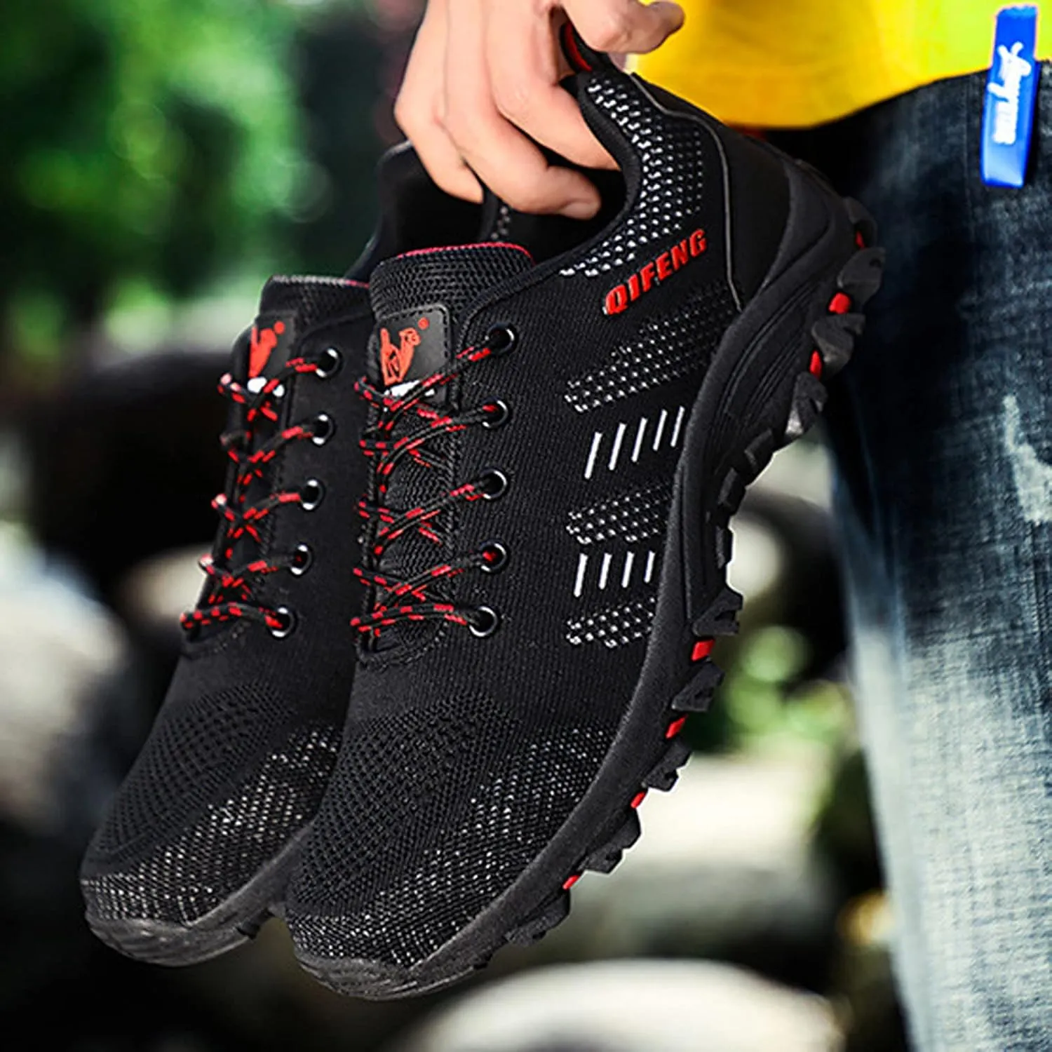 Men's Lightweight Walking Trainers Hiking Trekking Shoes Breathable Low Rise Outdoor Shoes