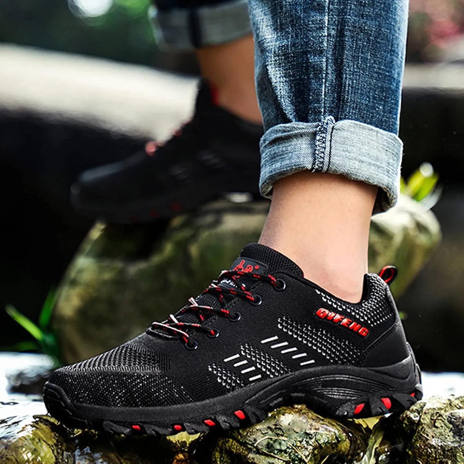 Men's Lightweight Walking Trainers Hiking Trekking Shoes Breathable Low Rise Outdoor Shoes