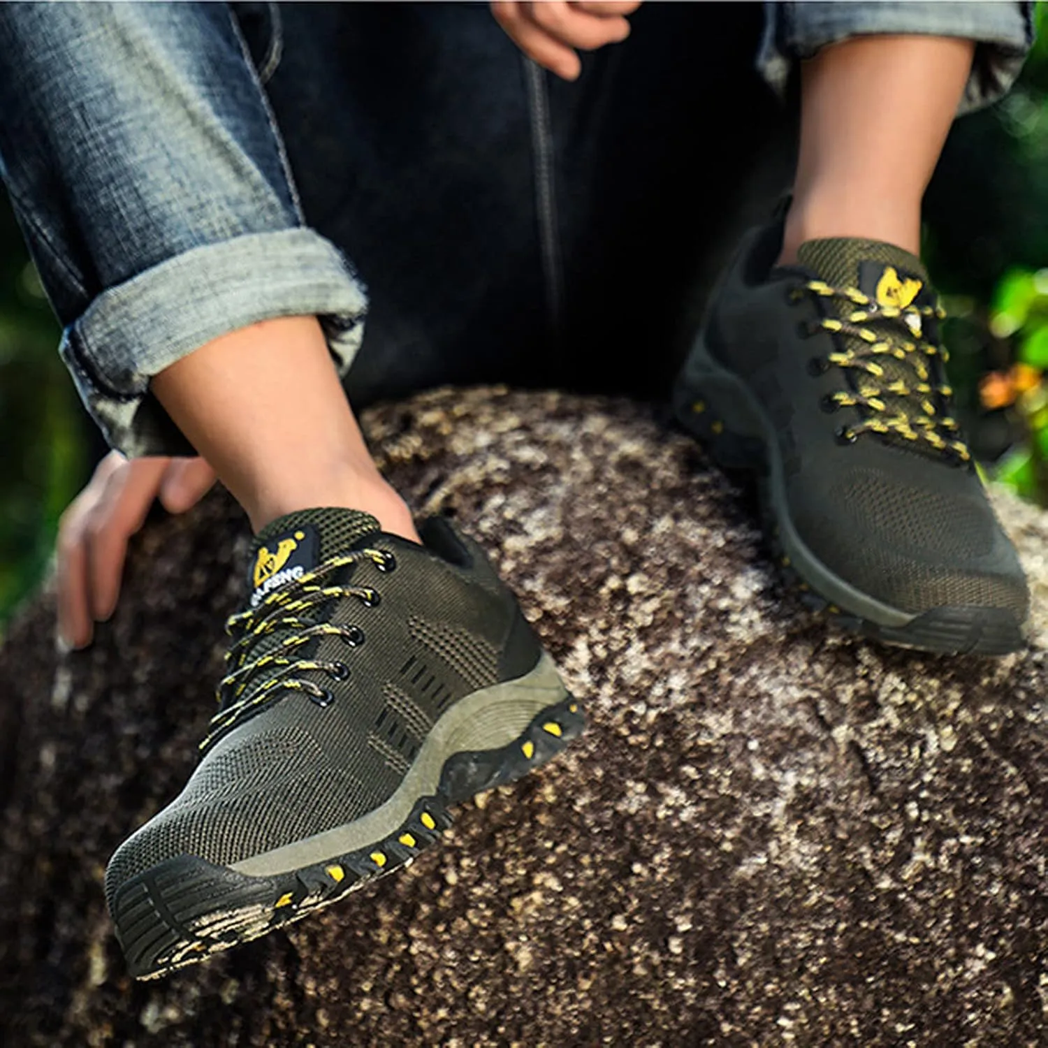 Men's Lightweight Walking Trainers Hiking Trekking Shoes Breathable Low Rise Outdoor Shoes