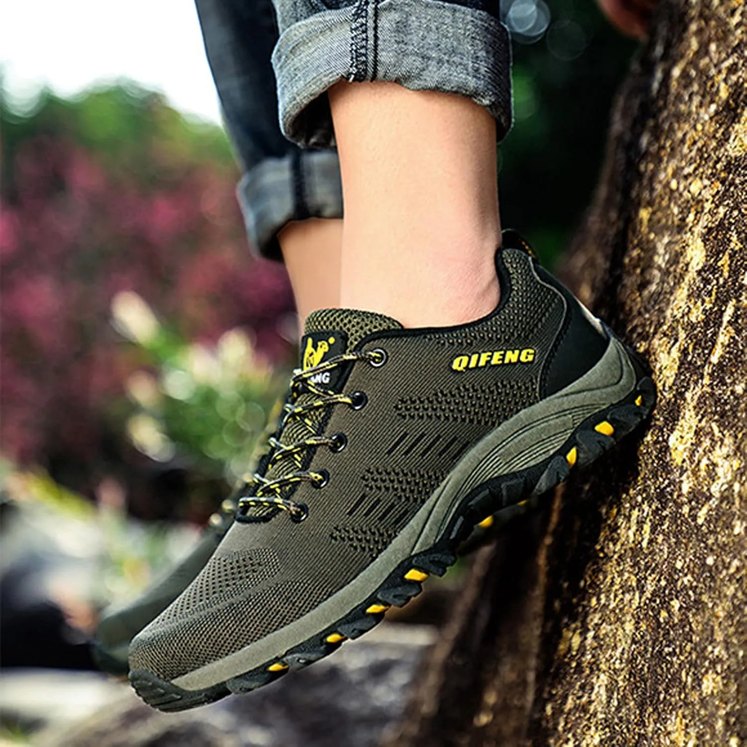 Men's Lightweight Walking Trainers Hiking Trekking Shoes Breathable Low Rise Outdoor Shoes