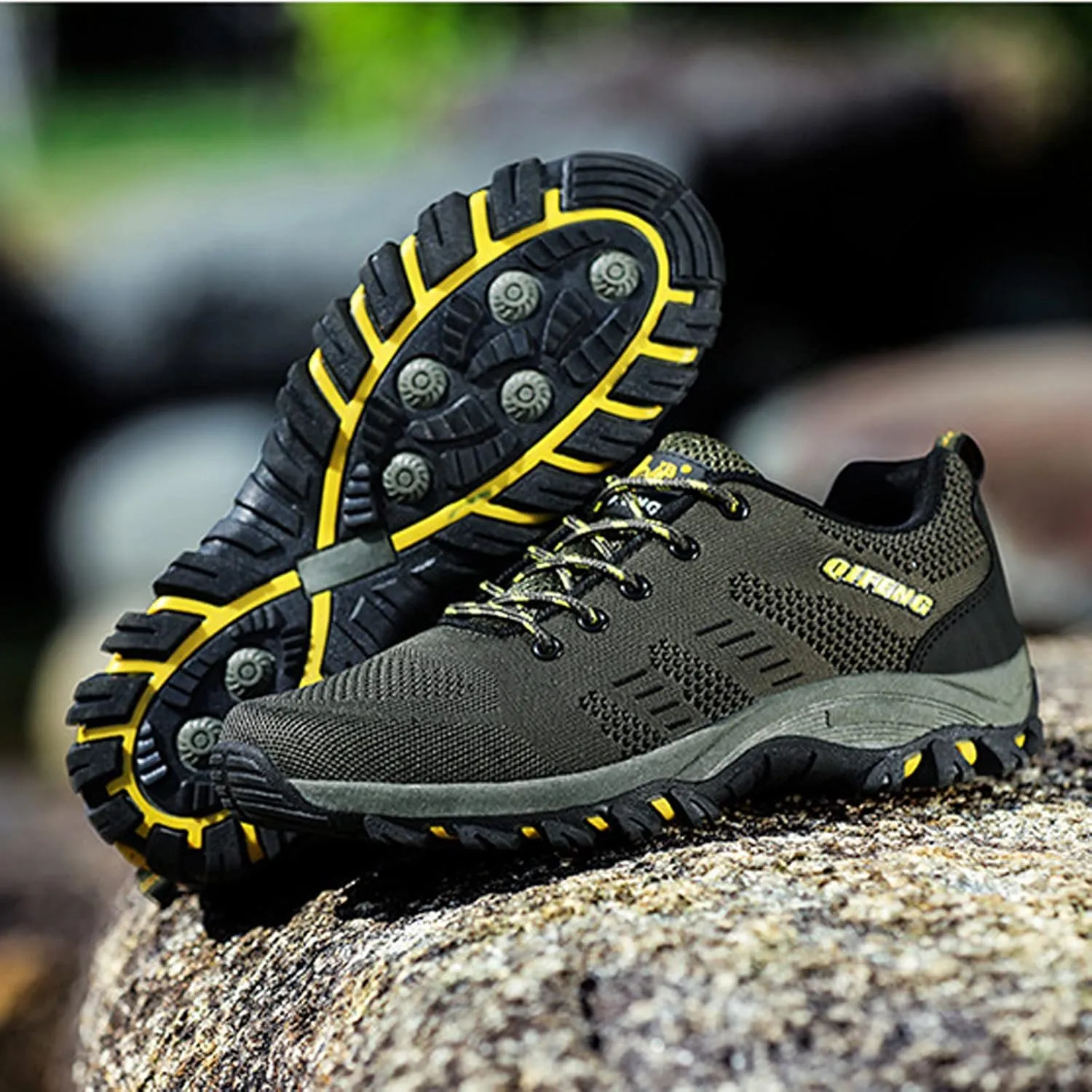 Men's Lightweight Walking Trainers Hiking Trekking Shoes Breathable Low Rise Outdoor Shoes
