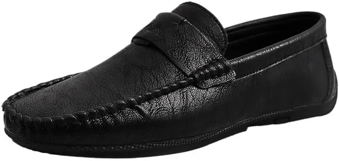 Men's Loafers Shoes Faux Leather Prom Moccasins Shoe Solid Color Anti-Slip Non Outdoor Slip On