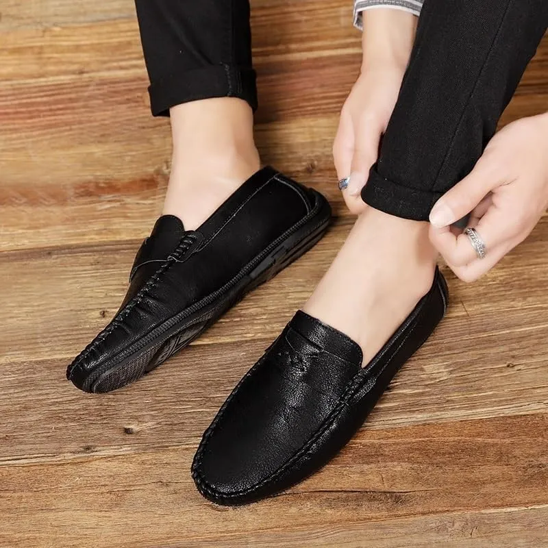 Men's Loafers Shoes Faux Leather Prom Moccasins Shoe Solid Color Anti-Slip Non Outdoor Slip On