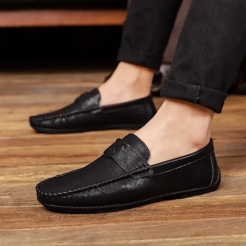 Men's Loafers Shoes Faux Leather Prom Moccasins Shoe Solid Color Anti-Slip Non Outdoor Slip On
