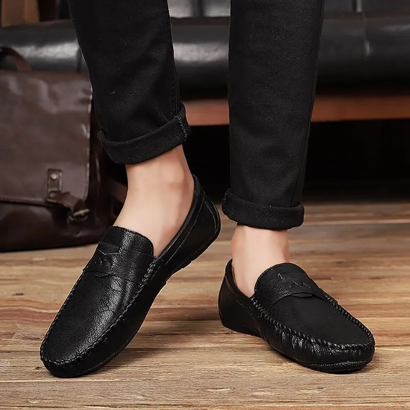 Men's Loafers Shoes Faux Leather Prom Moccasins Shoe Solid Color Anti-Slip Non Outdoor Slip On