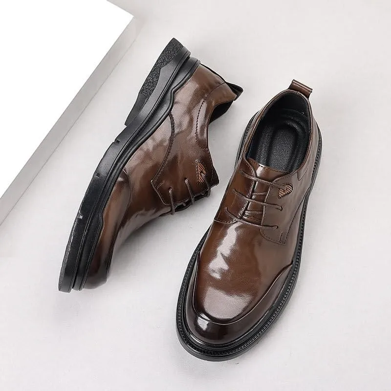 Men's Oxfords Low Top Lace-Up Pointed Toe Casual Derby Shoes Casual Business Dress Shoes for Men