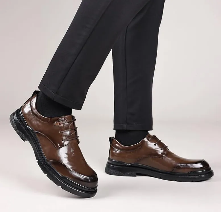 Men's Oxfords Low Top Lace-Up Pointed Toe Casual Derby Shoes Casual Business Dress Shoes for Men