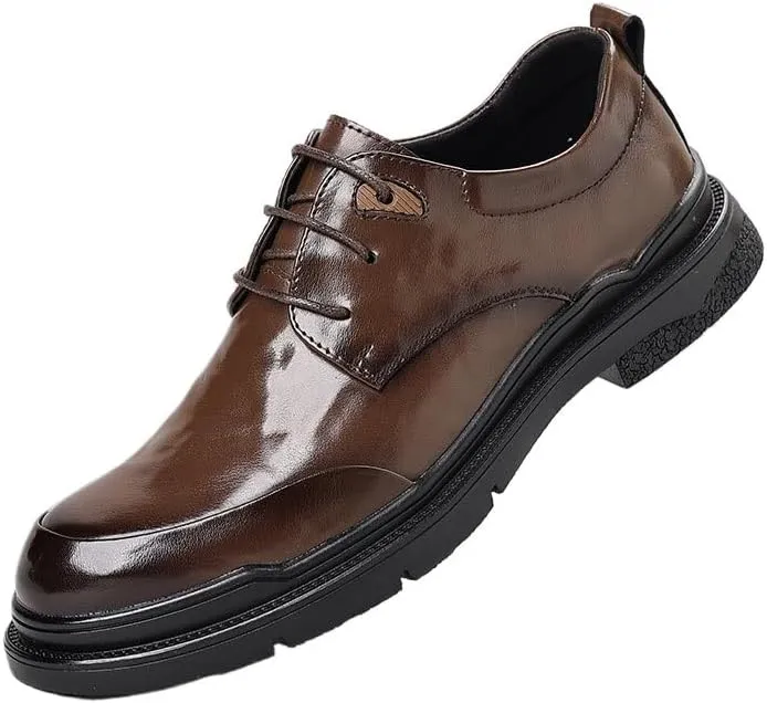 Men's Oxfords Low Top Lace-Up Pointed Toe Casual Derby Shoes Casual Business Dress Shoes for Men
