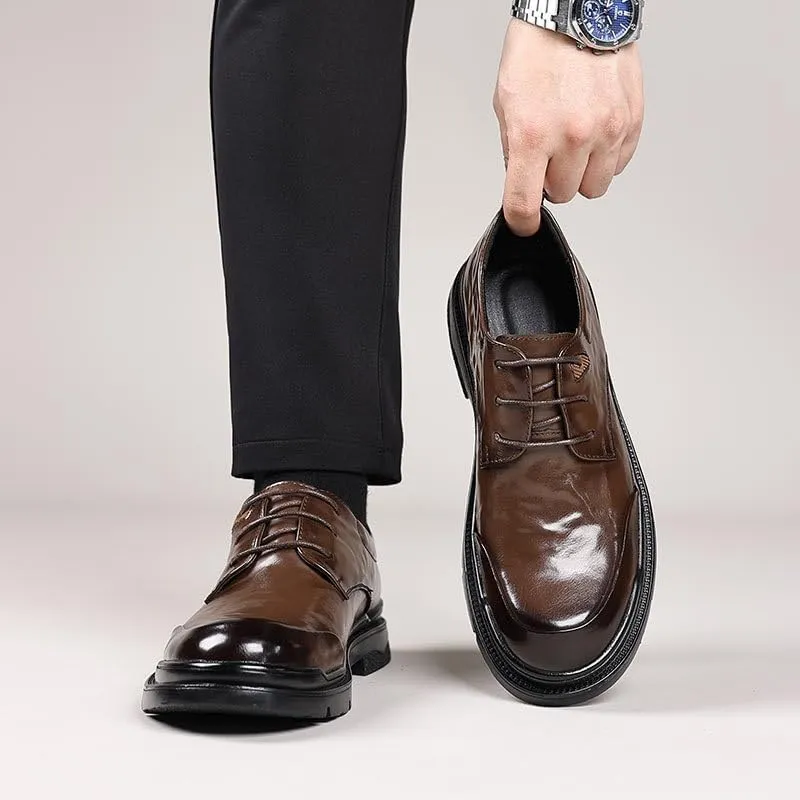 Men's Oxfords Low Top Lace-Up Pointed Toe Casual Derby Shoes Casual Business Dress Shoes for Men