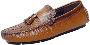 Mens Party Loafers Shoes Faux Leather Outdoor Business Round Toe Office Non Slip Rubber Sole Low Top Shoe Slip-on