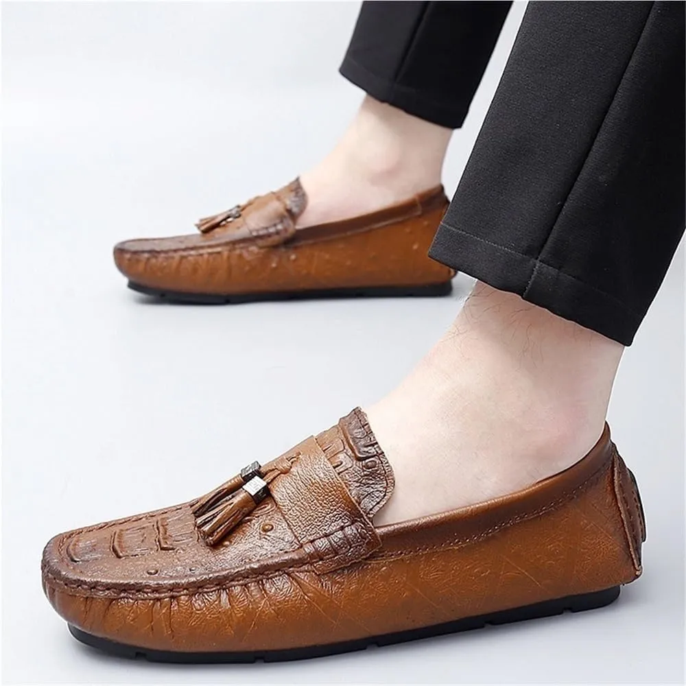 Mens Party Loafers Shoes Faux Leather Outdoor Business Round Toe Office Non Slip Rubber Sole Low Top Shoe Slip-on